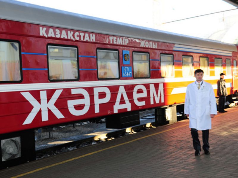 Медицинский поезд «Жәрдем» запустят 20 апреля в Казахстане
