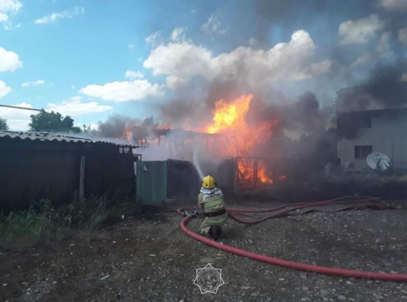 Огнеборцы области Жетісу вынесли газовый баллон из огня
