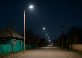 В селе Мукры установили уличное освещение