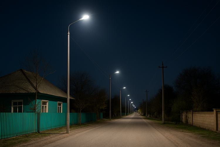 В селе Мукры установили уличное освещение