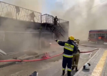 В Талдыкоргане загорелось одно из кафе