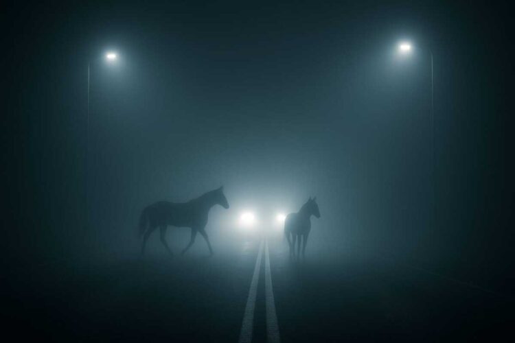 Внедорожник въехал в косяк лошадей в Алакольском районе