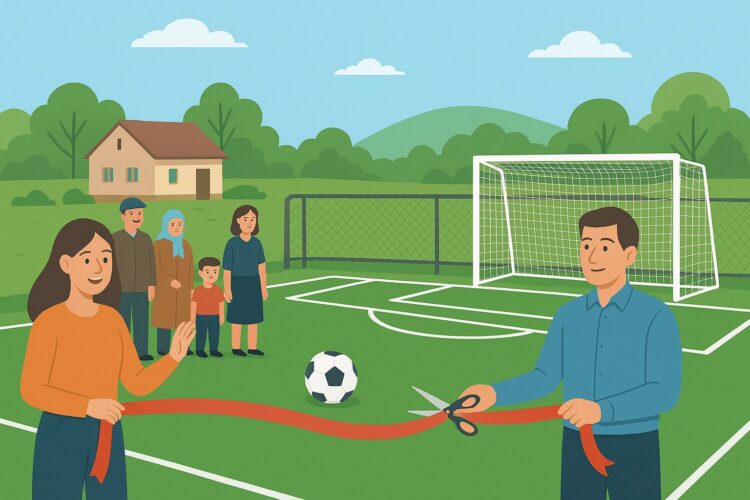 Новое мини-футбольное поле открыли в одном из сёл Коксуского района