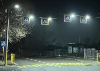 12 школьных пешеходных переходов в Талдыкоргане полностью освещены