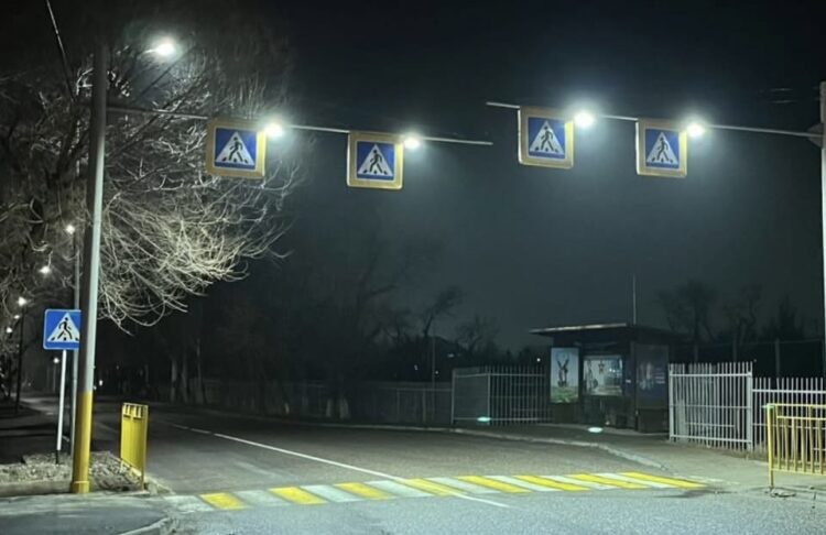 12 школьных пешеходных переходов в Талдыкоргане полностью освещены