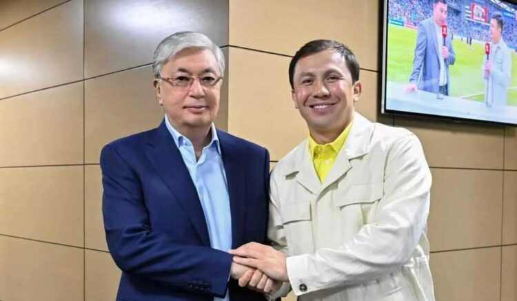 Глава государства поздравил Геннадия Головкина с новой должностью