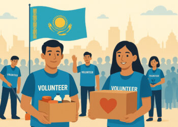 В Казахстане насчитывается 300 000 волонтёров