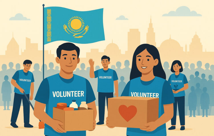 В Казахстане насчитывается 300 000 волонтёров