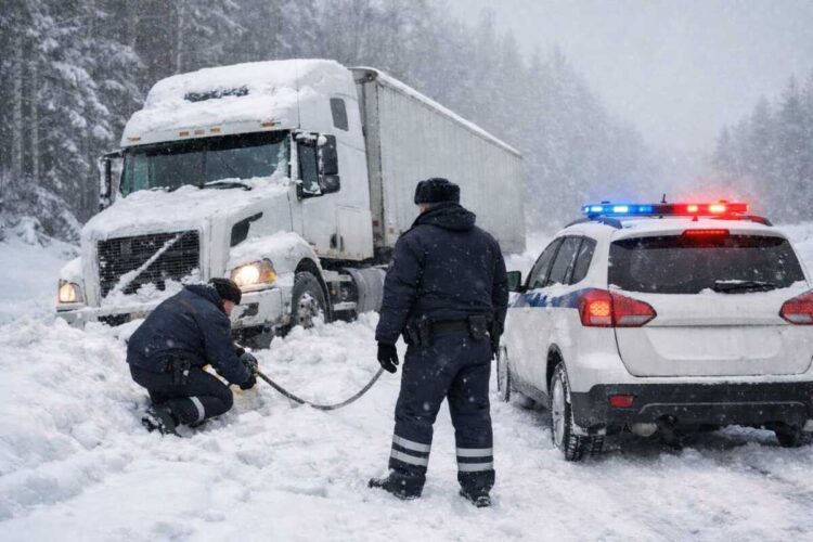 Три часа на ледяном перевале: полицейские Жетісу спасли дальнобойщика