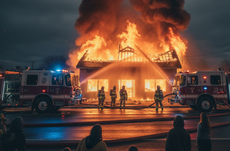 Крупный пожар в банном комплексе ликвидирован в Талдыкоргане