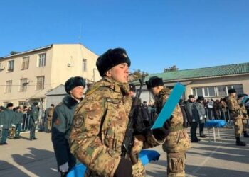 В Талдыкоргане новобранцы вступили в ряды защитников Родины