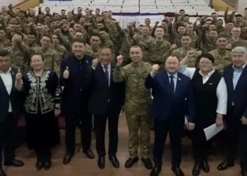 Члены общенациональной коалиции встретились с военнослужащими Сарыозекского гарнизона