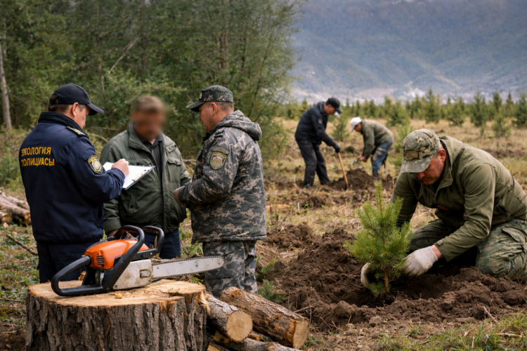18 фактов незаконной вырубки деревьев выявлено в Жетісу
