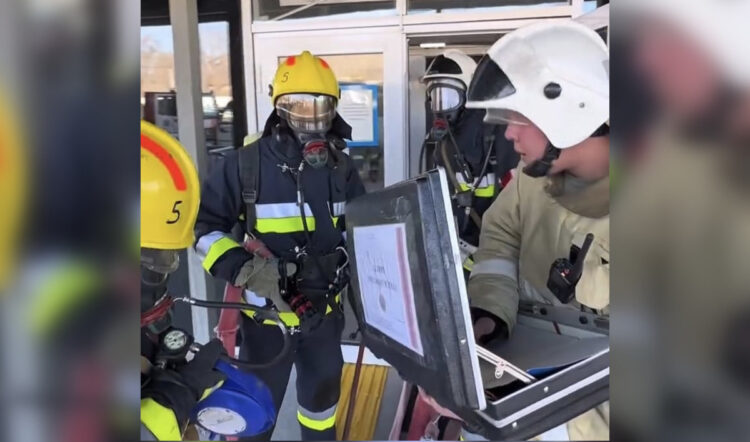 В спорткомплексе Текели прошли пожарно-тактические учения