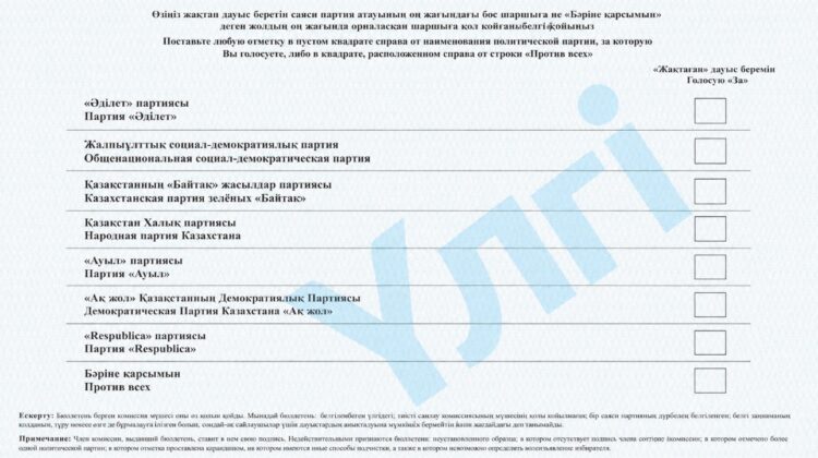 ЦИК утвердил форму бюллетеня для выборов депутатов Курултая