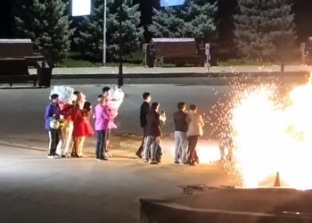 Праздничный фейерверк у театра закончился штрафом в Талдыкоргане