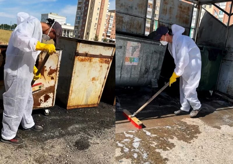 В Талдыкоргане дезинфицируют мусорные площадки
